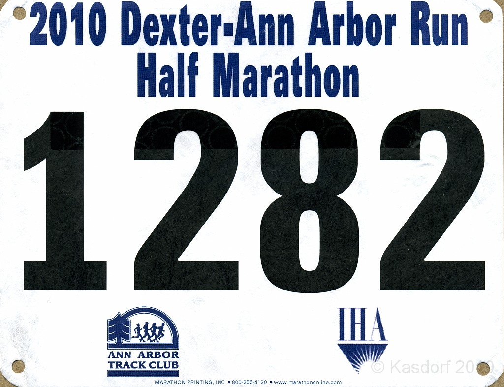 Dexter Ann Arbor 2010 600.jpg - The Dexter to Ann Arbor Half Marathon run on June 6, 2010. A very hot and muggy day for a race. Delayed so they could clear a fallen tree from the storms off the course.